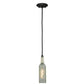 Meyda Lighting Coastal Collection 5" Black Lighthouse Mini Pendant Light With Clear Wine Bottle Shade Glass