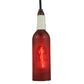 Meyda Lighting Coastal Collection 5" Black Lobster Mini Pendant Light With Red Wine Bottle Shade Glass