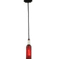 Meyda Lighting Coastal Collection 5" Black Lobster Mini Pendant Light With Red Wine Bottle Shade Glass