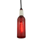 Meyda Lighting Coastal Collection 5" Black Lobster Mini Pendant Light With Red Wine Bottle Shade Glass