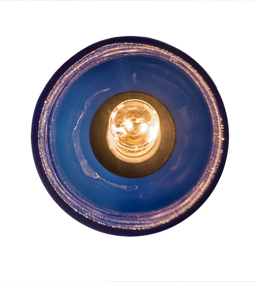 Meyda Lighting Coastal Collection 5" Black Mini Pendant Light With Blue Compass Sandblasted Wine Bottle Shade Glass