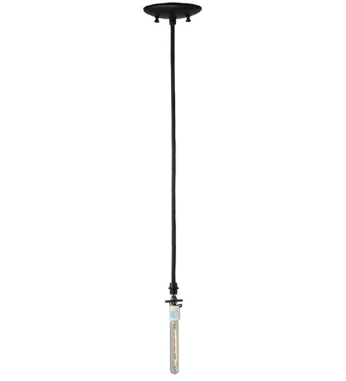 Meyda Lighting Coastal Collection 5" Black Mini Pendant Light With Blue Compass Sandblasted Wine Bottle Shade Glass