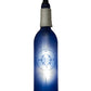 Meyda Lighting Coastal Collection 5" Black Mini Pendant Light With Blue Compass Sandblasted Wine Bottle Shade Glass