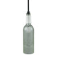 Meyda Lighting Coastal Collection 5" Black Ships Wheel Mini Pendant Light With Clear Wine Bottle Shade Glass