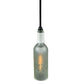 Meyda Lighting Coastal Collection 5" Black Ships Wheel Mini Pendant Light With Clear Wine Bottle Shade Glass