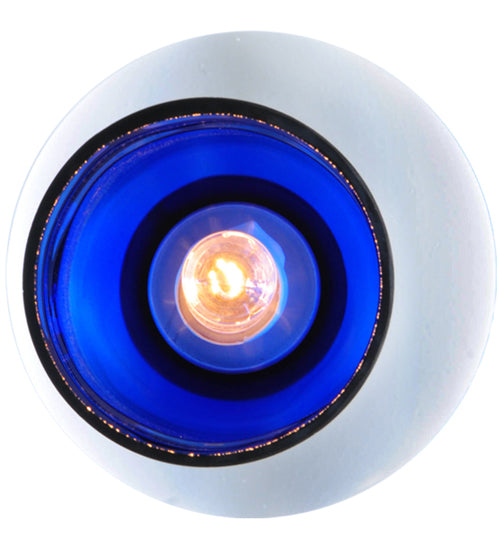 Meyda Lighting Coastal Collection 5" White Anchor Mini Pendant Light With Blue Wine Bottle Shade Glass