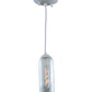 Meyda Lighting Coastal Collection 5" White Lighthouse Mini Pendant Light With Clear Frosted Wine Bottle Shade Glass