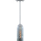 Meyda Lighting Coastal Collection 5" White Lighthouse Mini Pendant Light With Clear Frosted Wine Bottle Shade Glass