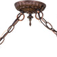 Meyda Lighting Cockatoo Feathers 53" 6-Light Mahogany Bronze Island Pendant Light With Multi-Colored Shade Glass