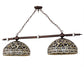 Meyda Lighting Cockatoo Feathers 53" 6-Light Mahogany Bronze Island Pendant Light With Multi-Colored Shade Glass