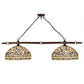 Meyda Lighting Cockatoo Feathers 53" 6-Light Mahogany Bronze Island Pendant Light With Multi-Colored Shade Glass