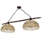 Meyda Lighting Cockatoo Feathers 53" 6-Light Mahogany Bronze Island Pendant Light With Multi-Colored Shade Glass