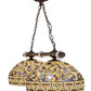 Meyda Lighting Cockatoo Feathers 53" 6-Light Mahogany Bronze Island Pendant Light With Multi-Colored Shade Glass