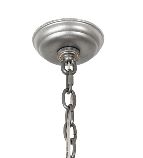 Meyda Lighting Colline 23" 3-Light Pewter Inverted Pendant Light With Blue Shade