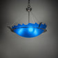 Meyda Lighting Colline 23" 3-Light Pewter Inverted Pendant Light With Blue Shade