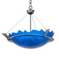Meyda Lighting Colline 23" 3-Light Pewter Inverted Pendant Light With Blue Shade