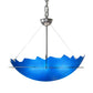 Meyda Lighting Colline 23" 3-Light Pewter Inverted Pendant Light With Blue Shade