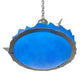 Meyda Lighting Colline 23" 3-Light Pewter Inverted Pendant Light With Blue Shade