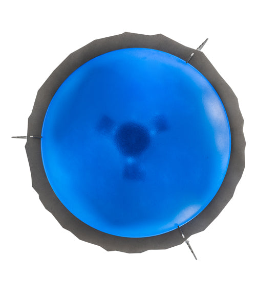 Meyda Lighting Colline 23" 3-Light Pewter Inverted Pendant Light With Blue Shade