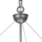 Meyda Lighting Colline 23" 3-Light Pewter Inverted Pendant Light With Blue Shade