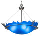 Meyda Lighting Colline 23" 3-Light Pewter Inverted Pendant Light With Blue Shade