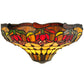 Meyda Lighting Colonial Tulip 14" 2-Light Antique Wall Sconce With Multi-Colored Shade Glass