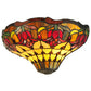 Meyda Lighting Colonial Tulip 14" 2-Light Antique Wall Sconce With Multi-Colored Shade Glass