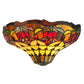 Meyda Lighting Colonial Tulip 14" 2-Light Antique Wall Sconce With Multi-Colored Shade Glass