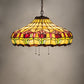 Meyda Lighting Colonial Tulip 21" 3-Light Mahogany Bronze Pendant Light With Stained Shade Glass