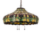 Meyda Lighting Colonial Tulip 21" 3-Light Mahogany Bronze Pendant Light With Stained Shade Glass