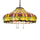 Meyda Lighting Colonial Tulip 21" 3-Light Mahogany Bronze Pendant Light With Stained Shade Glass