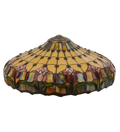 Meyda Lighting Colonial Tulip 22" Multi-Colored Shade Glass