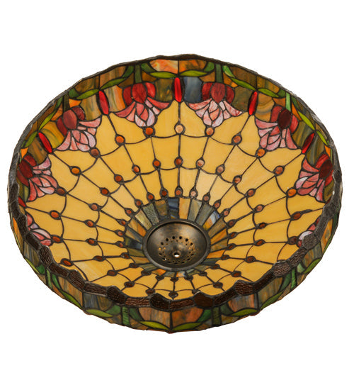 Meyda Lighting Colonial Tulip 22" Multi-Colored Shade Glass