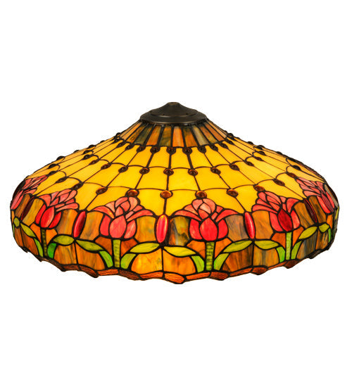 Meyda Lighting Colonial Tulip 22" Multi-Colored Shade Glass