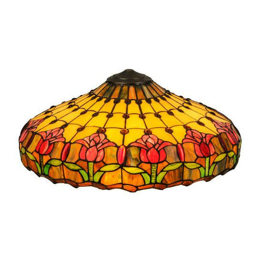 Meyda Lighting Colonial Tulip 22" Multi-Colored Shade Glass