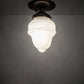 Meyda Lighting Colonnade 5" Mahogany Bronze Flush Mount Light With White Art Shade Glass