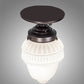 Meyda Lighting Colonnade 5" Mahogany Bronze Flush Mount Light With White Art Shade Glass