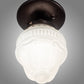 Meyda Lighting Colonnade 5" Mahogany Bronze Flush Mount Light With White Art Shade Glass