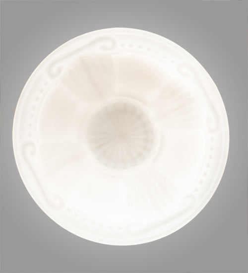 Meyda Lighting Colonnade 5" Mahogany Bronze Flush Mount Light With White Art Shade Glass