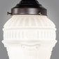 Meyda Lighting Colonnade 5" Mahogany Bronze Flush Mount Light With White Art Shade Glass