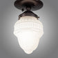 Meyda Lighting Colonnade 5" Mahogany Bronze Flush Mount Light With White Art Shade Glass
