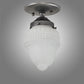 Meyda Lighting Colonnade 5" Pewter Semi-flush Mount Light With White Frosted Shade Glass