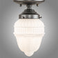 Meyda Lighting Colonnade 5" Pewter Semi-flush Mount Light With White Frosted Shade Glass