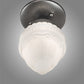 Meyda Lighting Colonnade 5" Pewter Semi-flush Mount Light With White Frosted Shade Glass