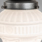 Meyda Lighting Colonnade 5" Pewter Semi-flush Mount Light With White Frosted Shade Glass