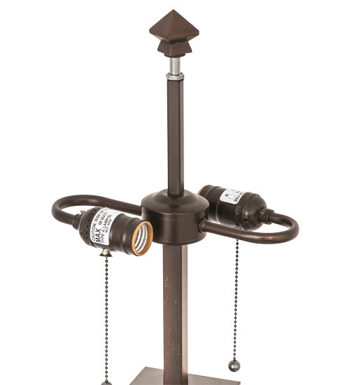 Meyda Lighting Column Mission 32" 2-Light Mahogany Bronze Table Lamp Base