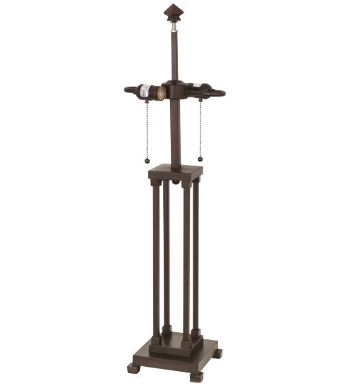Meyda Lighting Column Mission 32" 2-Light Mahogany Bronze Table Lamp Base