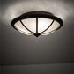 Meyda Lighting Commerce 16" 3-Light Bronze Semi-flush Mount Light With White Opal Shade Glass