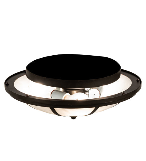 Meyda Lighting Commerce 16" 3-Light Bronze Semi-flush Mount Light With White Opal Shade Glass
