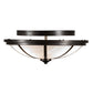 Meyda Lighting Commerce 16" 3-Light Bronze Semi-flush Mount Light With White Opal Shade Glass